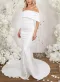 Elegant Trumpet Mermaid Off-The-Shoulder Elastic Satin Wedding Dresses