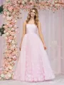 Arabella |A-line Spaghetti Straps Pink Tulle Prom Dress