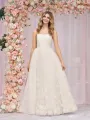 Arabella |A-line Spaghetti Straps Pink Tulle Prom Dress(Ivory,2)