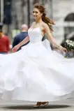 Flowy Spaghetti Layered Wedding Dress With Lace Top(Diamond White,2)