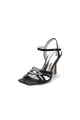 Black Wedding Sandals with Rhinestone