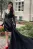Rosamund |Sheath Spaghetti Straps Homecoming Dress with Side Train(Black,2)