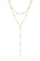 Geometric Tassel Round Bead Multi Layer Long Necklace(Gold,One Size)