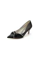 Crystal Bow Wedding Stiletto Heels with Rhinestone(Black,US6)