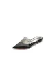 Glitter Crystal Embellished Kitten Sandals(Black,US5)