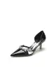 Glitter Crystal Rhinestone Wedding Shoes(Black,US6)