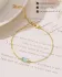 Gold Adjustable Chain Bracelets with Birthstone(Blue,One Size)