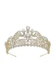 Gold Cubic Zirconia Bridal Tiara(Gold,One Size)