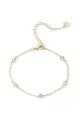 Silver Cubic Zirconia Chain Bracelets(Gold,One Size)