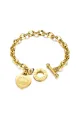 Gold Stainless Love Pendant Bracelets(Gold,One Size)