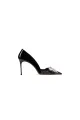 Gold Stiletto Heel Bow Mid Heel Pumps(Black,US5)