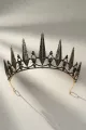 Gothic Black Rhinestone Tiara(Black,One Size)
