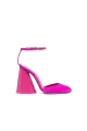 Green Ankle Strap Block Heel Sandals(Fuchsia,US5)