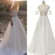 Lace Appliques A-Line Sleeveless Boho Off the Shoulder Wedding Dresses