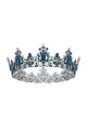 Jeweled Baroque Queen Crown(Blue,One Size)