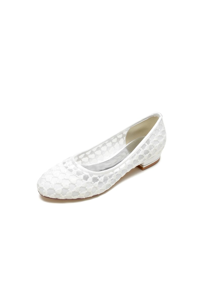 Lace Pointed Toe Wedding Flats