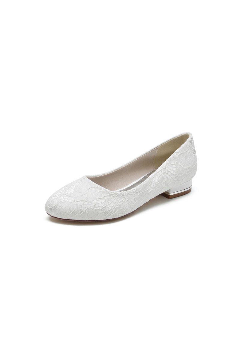Lace Round Toe Flats