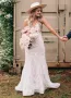Leaf Lace Appliques  Mermaid V-Neck Backless Long Women Wedding Bridal Dresses(Diamond White,2)