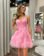 Valentina | Short A-Line Sparkling Homecoming Dress(Pink,2)