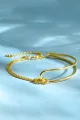 Love Knot Double Layered Gold Bracelets(Gold,One Size)