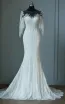 Mermaid Sweep-Train Half Sleeve Bell Zipper Keyhole Lace Dress
