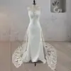 Mermaid Illusion Lace Appliqued Wedding Dress
