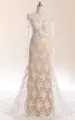 Mermaid Long Sleeve Court Train Lace Dress With Illusion