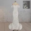 Mermaid Scoop Illusion Neck Floral Wedding Dress
