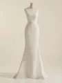 Simple Sleeveless Mermaid Wedding Dress With Sexy Bow