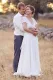 A-Line Sheer Cap Sleeve  Deep V Neck Backless Flower Beading Pleats Chiffon Wedding Dress(Diamond White,2)