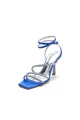 Multi Crystal Straps Square Open Toe Chunky Heels