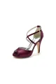 Navy Blue High Heels with Crossed Straps(Burgundy,US6)