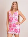 Nerys | Orange Plunging Neckline Floral Sequins Short Tight Homecoming Dress(Hot Pink,2)