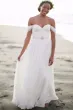 Newest White Off the shoulder Chiffon Wedding Dress With Beadings