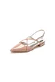 Nude Pink High Heels with Crossed Straps