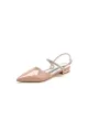 Nude Pink High Heels with Silver Trim