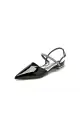 Nude Pink High Heels with Silver Trim(Black,US5)