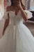Off-Shoulder Glitter Tulle A-Line Sequined Beaded With Train Wedding Dress(Diamond White,2)