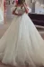 Off-Shoulder Glitter Tulle A-Line Sequined Beaded With Train Wedding Dress