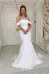 Off the Shoulder Ivory Satin Mermaid Wedding Dress