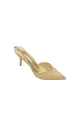 Off White Stiletto Ankle High Heel Sandals(Apricot,US5)
