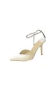 Off White Stiletto Ankle High Heel Sandals