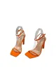 One Word Square Head Thick High Heels