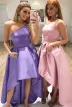 One Shoulder Asymmetrical Royal Blue Homecoming Dress with Pockets(Lavender,2)