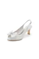 Open Toe Beaded Lace Wedding Shoes With Bow