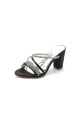 Open Toe Block Heels with Rhinestone(Black,US6)