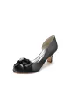 Open Toe Crystal Bow Chunky Heels(Black,US6)