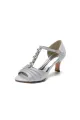 Open Toe Crystal Starp Chunky Heels