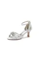 Open Toe Glitter Toe Ankle Strap Hollow-out Stiletto Heels