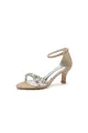 Open Toe Rhinestone Strap Buckle Wedding Shoes(Champagne,US6)